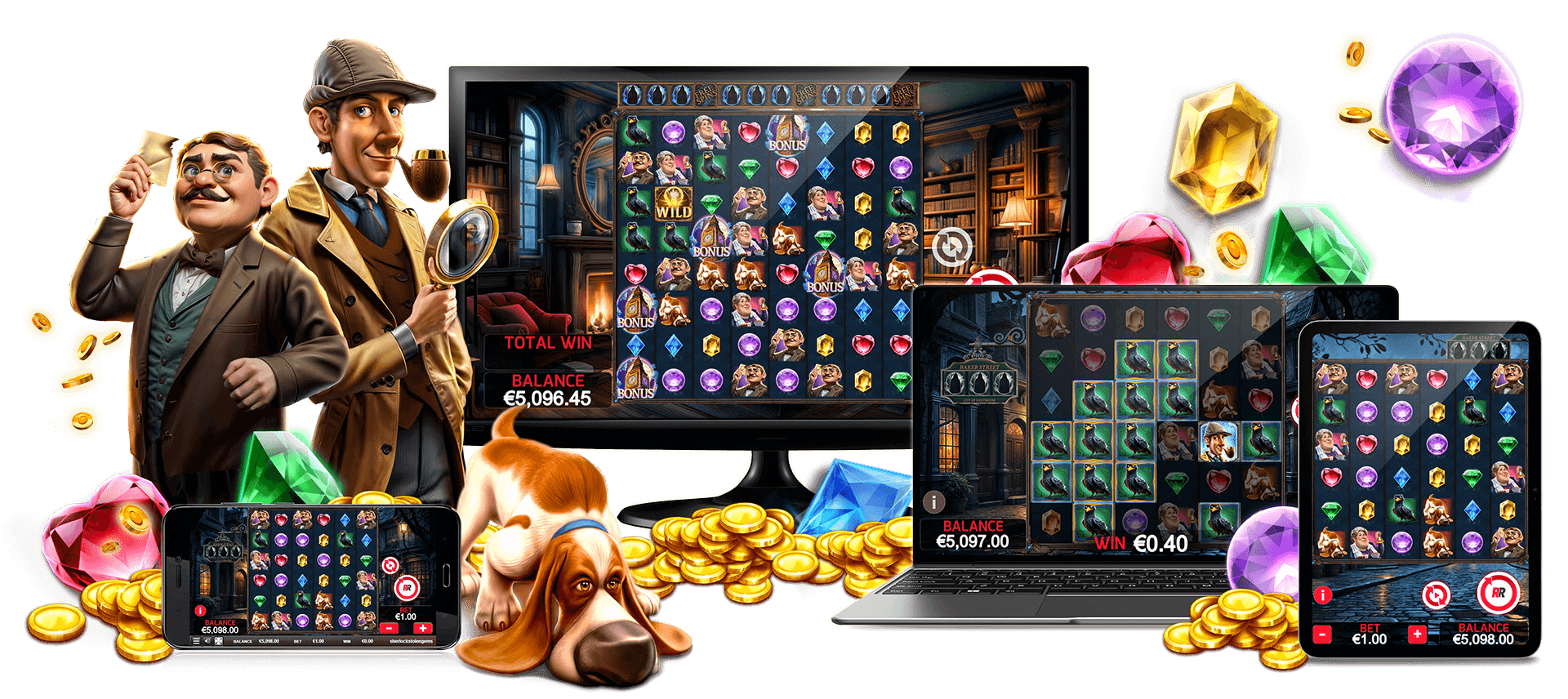 Sherlock and the Stolen Gems by Red Rake Gaming