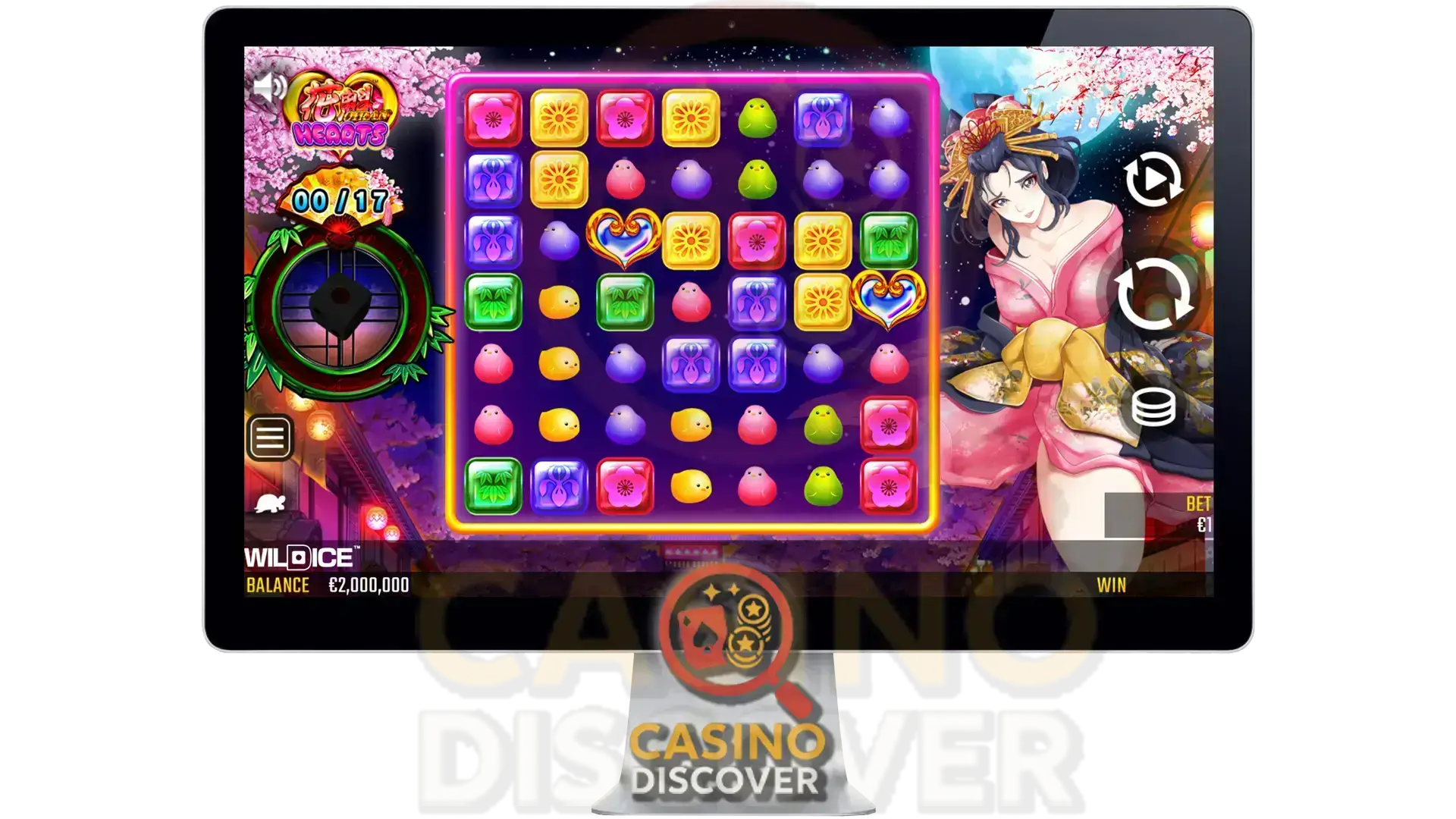 Oiran Hearts from Oryx by Win Fast: Slot Mockup